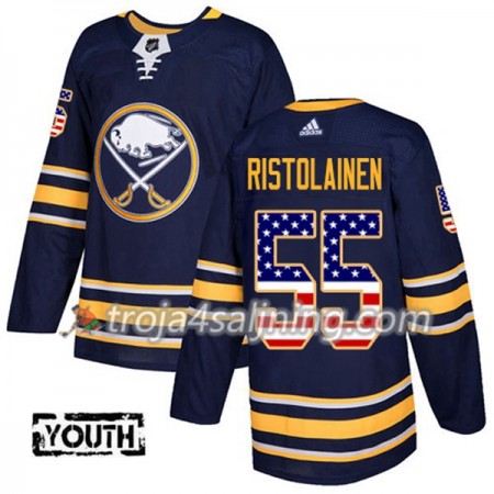 Buffalo Sabres tröja Rasmus Ristolainen 55 Adidas 2017-2018 Marinblå USA Flag Fashion Authentic - NHL Tröjor Barn
